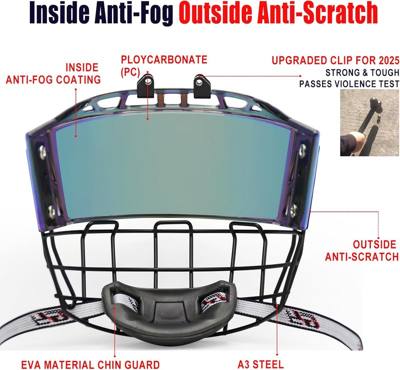 GY PC300 Hockey Helmet Cage & Face Shield Protector Combo - Image 3